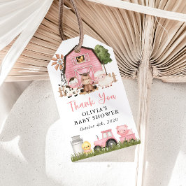 Farm Animals, Cute Animals, Pink Barn, Baby Shower Presentetikett