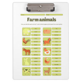 Farm Animals Identification Educational Worksheet