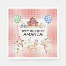 Farm Animals Kids Birthday Party Napkins Pappersservett