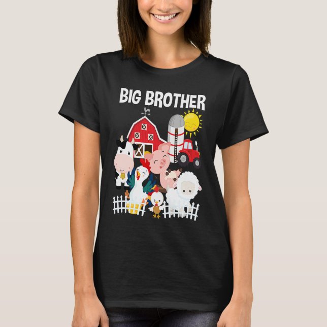 Farm Animals Little Farmer Big Brother T Shirt (Framsida)