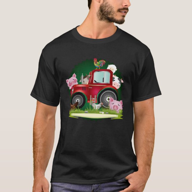 farm animals with red tractor t shirt (Framsida)