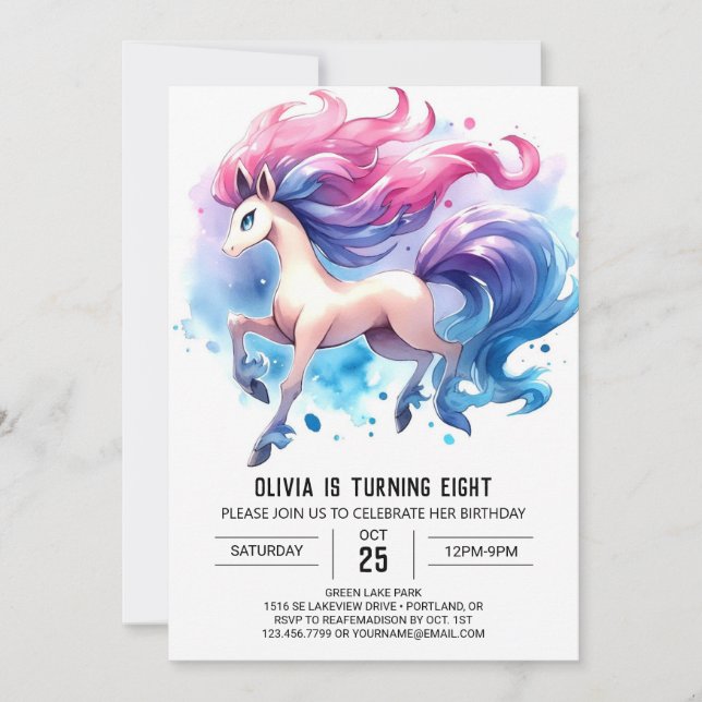 Farm Anpassningsbar Horse Birthday Inbjudningar (Framsida)