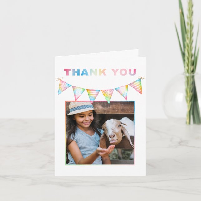 Farm Baby Goat Foto Birthday Tack du Card (Framsida)