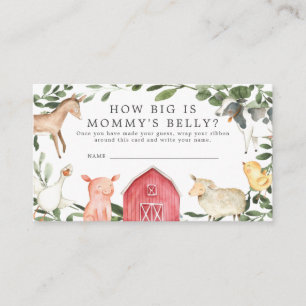 Farm Baby Shower Hur stort är Mamma Belly Card Tilläggskort
