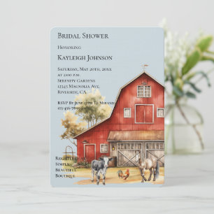 Farm Barn Animals Land Möhippa Inbjudningar