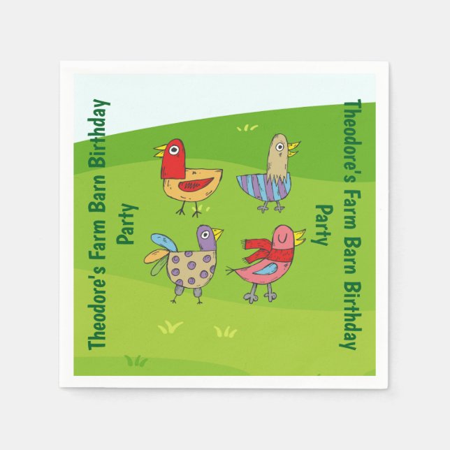 Farm Barn Födelsedagsfest Pappersservett (Framsidan)