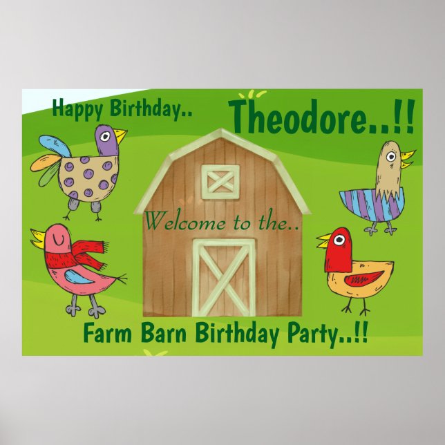 Farm Barn Födelsedagsfest Poster (Framsidan)