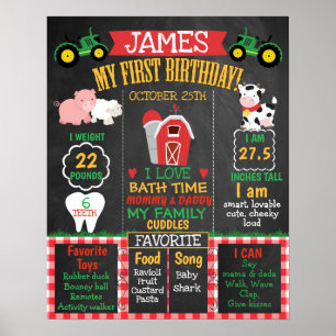 Farm Barnyard 1:a födelsedag Milestone Poster