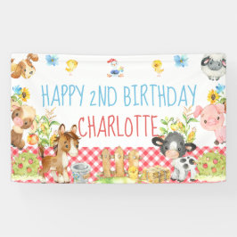 Farm Barnyard Animal Birthday Bord Backdroppe