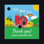 Farm Barnyard Animal Birthday Tack Kids Gåvor Etiketter<br><div class="desc">Farm Barnyard Animal Birthday Tack Favor Tag. Anpassa till namn. Boskap,  lada,  gris,  ko,  får,  regnbåge,  traktor,  gård som försörjer party. www.SamAnnDesigns.com</div>
