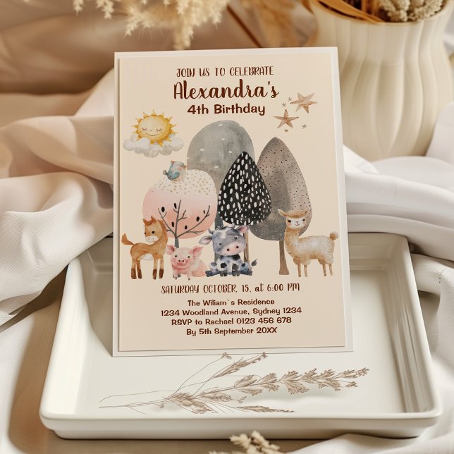 Farm Barnyard Animals Birthday Inbjudningar (Skapare uppladdad)