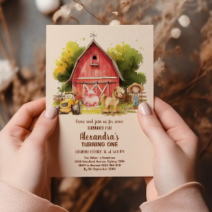 Farm Barnyard Animals Birthday Inbjudningar