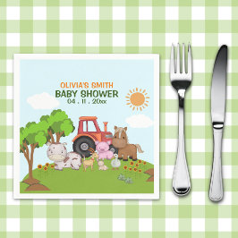 Farm Barnyard Baby Shower Pappersservett