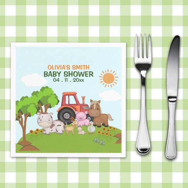 Farm Barnyard Baby Shower Pappersservett (Skapare uppladdad)