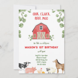 Farm Barnyard Födelsedagsfest inbjudan