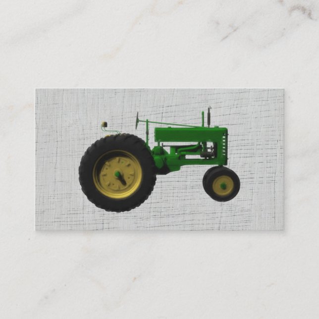 Farm Barnyard Tractor Rustic Land White Wood Visitkort (Framsida)