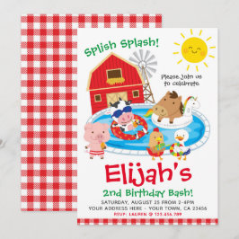 Farm, Bassäng Party Inbjudningar