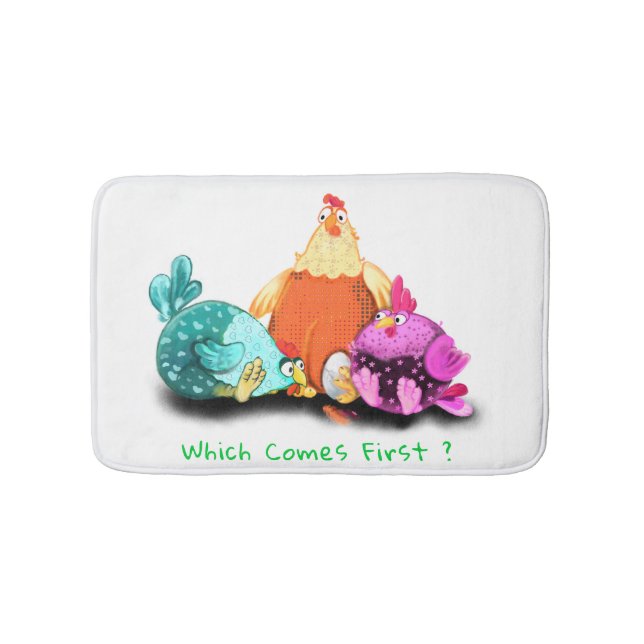Farm Bath Mat Chickens som väntar på kläckägg Badrumsmatta (Framsidan)