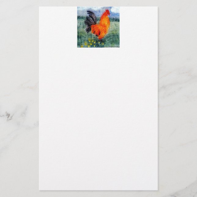 Farm Bird Tupp Painting Chicken Brevpapper (Framsida)