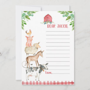 Farm Birthday Boy Barnyard Time Capsule Card Kort