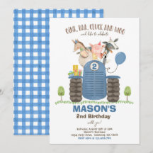 Farm Birthday Boy Old MacDonald Barnyard Party