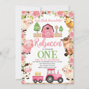 Farm Birthday for Girl, Boskap Inbjudningar