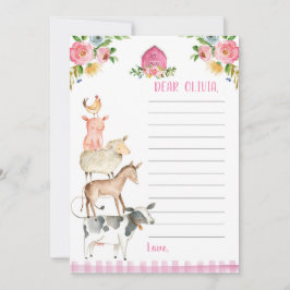 Farm Birthday Girl Barnyard Time Capsule Card Kort
