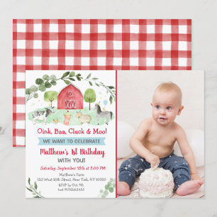 Farm Birthday Inbjudningar