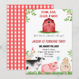 Farm Birthday Inbjudningar