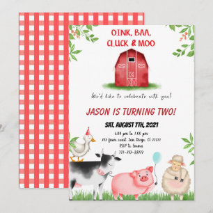 Farm Birthday Inbjudningar