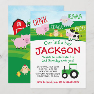 Farm Birthday Inbjudningar