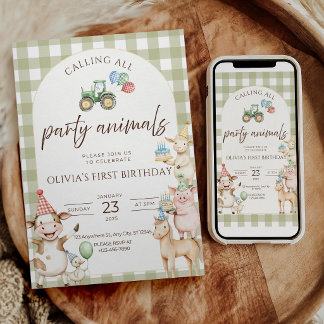 Farm Birthday Invitation Digital Download Party In Inbjudningar