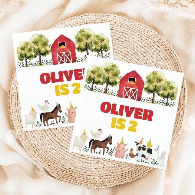 Farm Birthday Napkins Pappersservett (Skapare uppladdad)