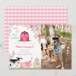 Farm Birthday Photo Inbjudningar