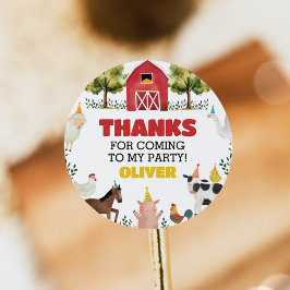 Farm Birthday Stickers Runt Klistermärke