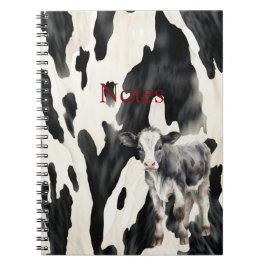 Farm Black White Cow Anteckningsbok