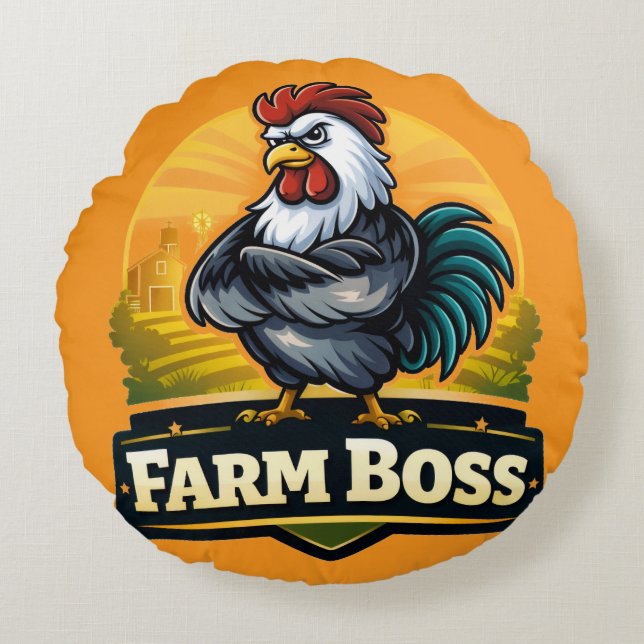 Farm boss roster  rund kudde (Framsidan)