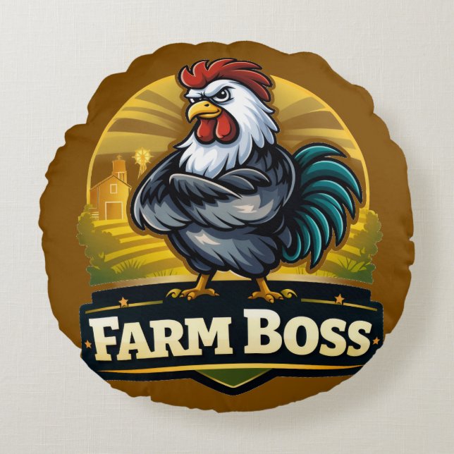 Farm boss roster  rund kudde (Framsidan)