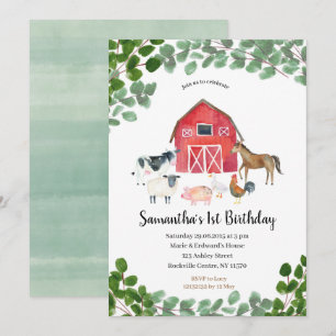 Farm Boy Birthday bjudande Grey Inbjudningar