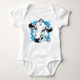Farm Boy Blue Cow Baby Bodykostym T Shirt