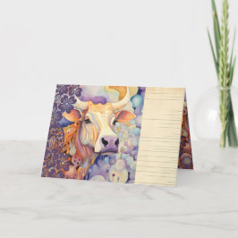 Farm bröllop event Colorful Cow lila Inbjudan