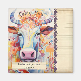 Farm Bröllop White Cow Tack Magnet