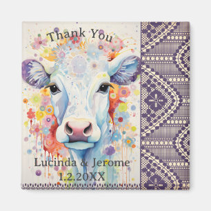 Farm Bröllop White Cow Tack Magnet
