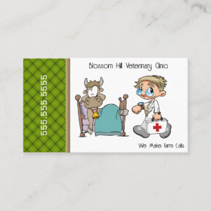 Farm Call Funny Cow Veterinary Clinic Visitkort