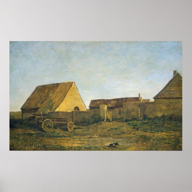 Farm - Charles-François Daubigny Fine Art Poster (Framsidan)