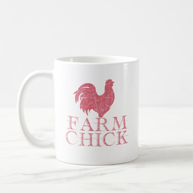 Farm Chick Coffee Kopp - Roligt Gift for Farm Life (Vänster)