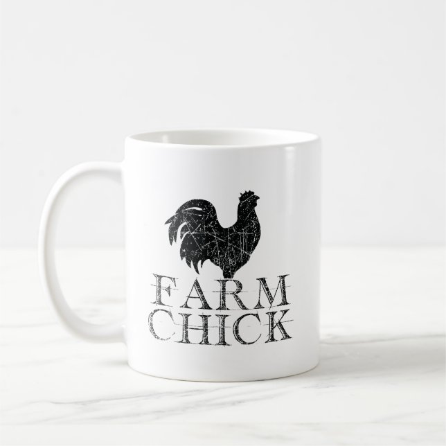 Farm Chick Coffee Mugg - Cute Land Girl Gift Kopp (Vänster)