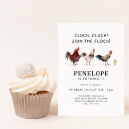 Farm Chicken Birthday Inbjudningar