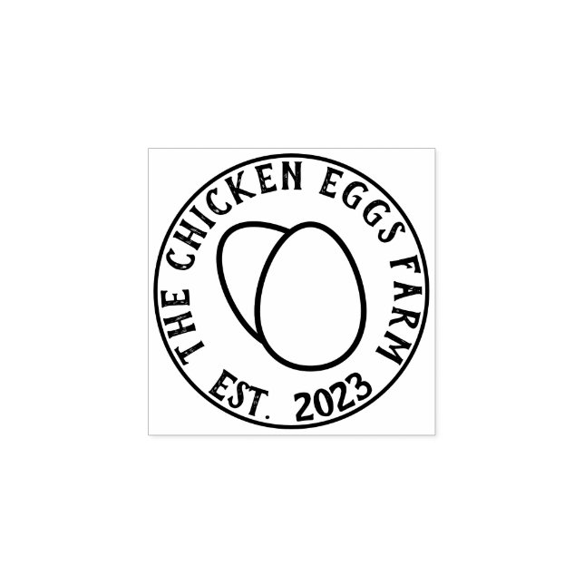 Farm Chicken Fresh logotyp Egg Stämpel (Tryck)