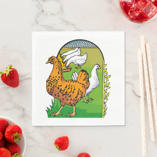 Farm Chickens Pappersservett